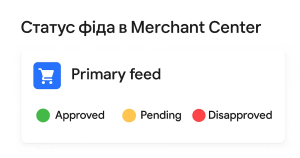 Статус фіда в Merchant Center: схвалено, в очікуванні або відхилено