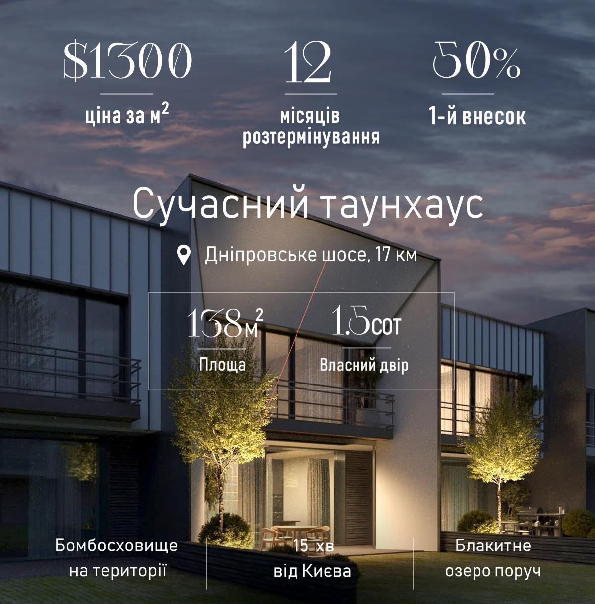 Сучасний таунхаус: 15 хвилин від Києва